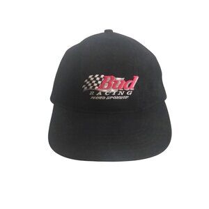 Vintage 90's Budweiser Racing-Strapback Hat-Bud Racing Proud Sponsor/Flag Logo